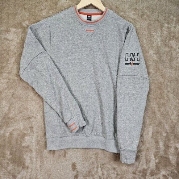 Helly Hansen HH Work Wear Sweatshirt Men's Size S Gray Crew Neck Pullover - Picture 1 of 10